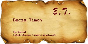 Becza Timon névjegykártya